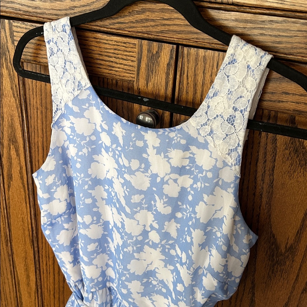 Disney Alice in Wonderland Colleen Atwood Blue Floral Mini Dainty Dress Large - Picture 4 of 7
